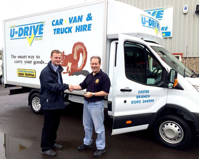 
U-Drive Ltd: Jim Davis from U-Drive Ltd handing over a Luton van to Trevor Branton from Dartmouth Rotary Club
